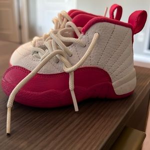 Pink and White Toddler Jordan sneakers
